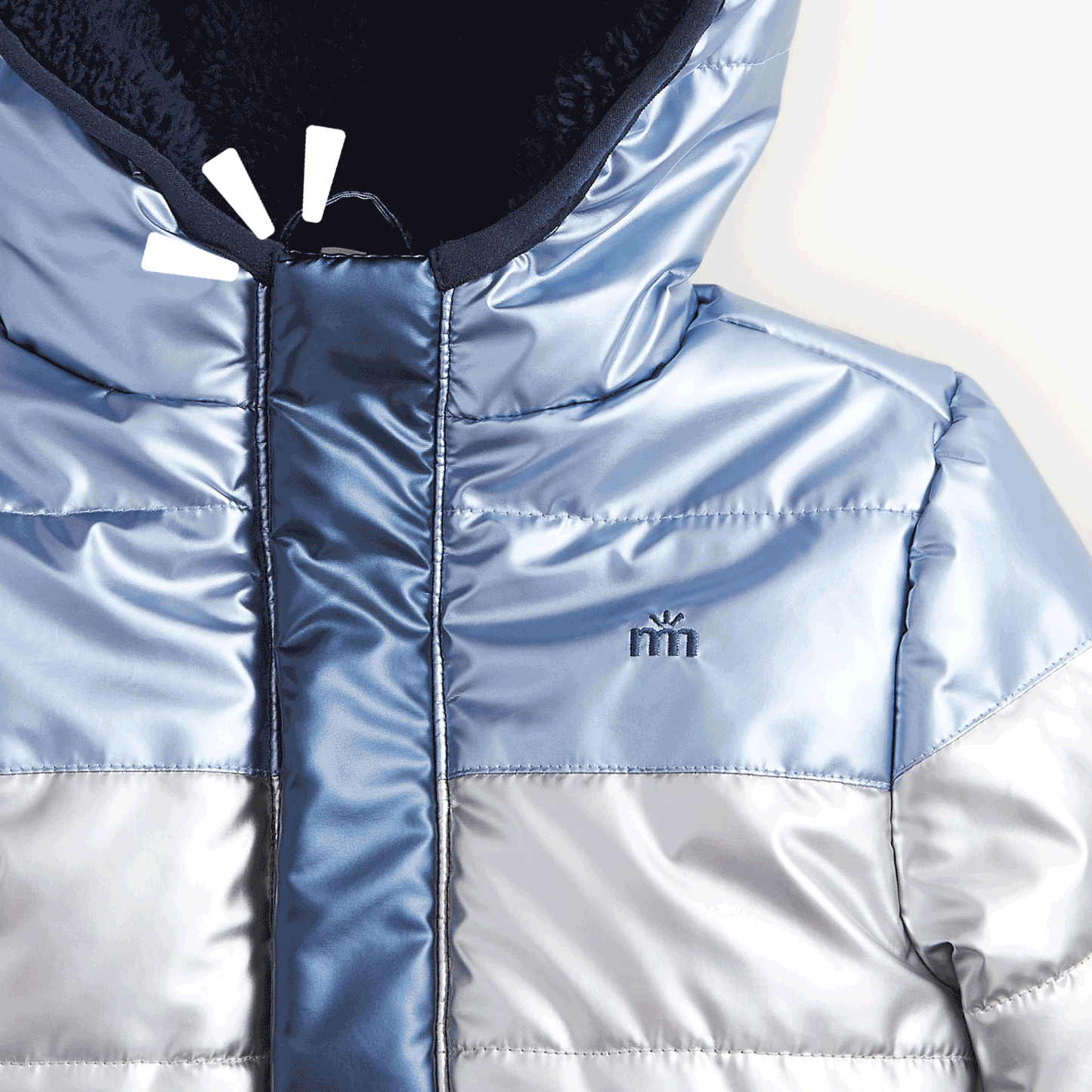 Midweight Magnetic Puffer Blue Colorblock Metallic - Magnetic Me