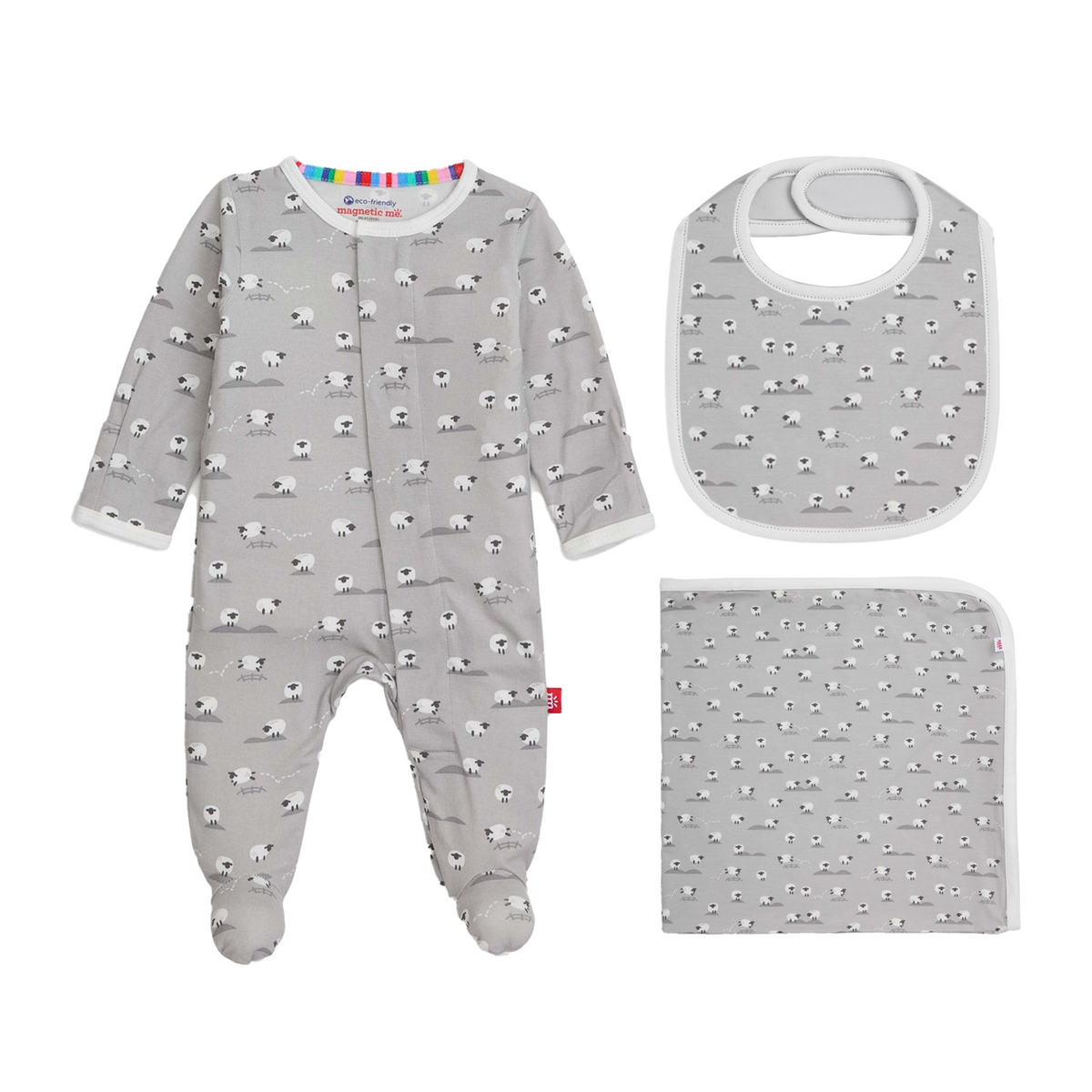Goodnight Baby Gift Set Baa Baa Baby Grey - Magnetic Me