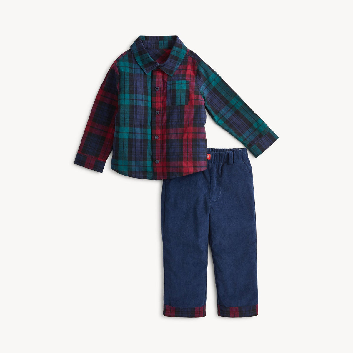 Magnetic Button Down & Pants Set Mad For Plaid - Magnetic Me
