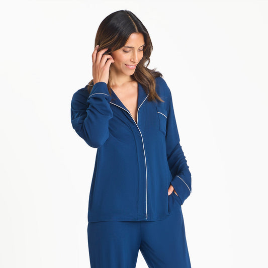 Women's Magnetic Classic with a Twist PJ Set Navy - Magnetic Me