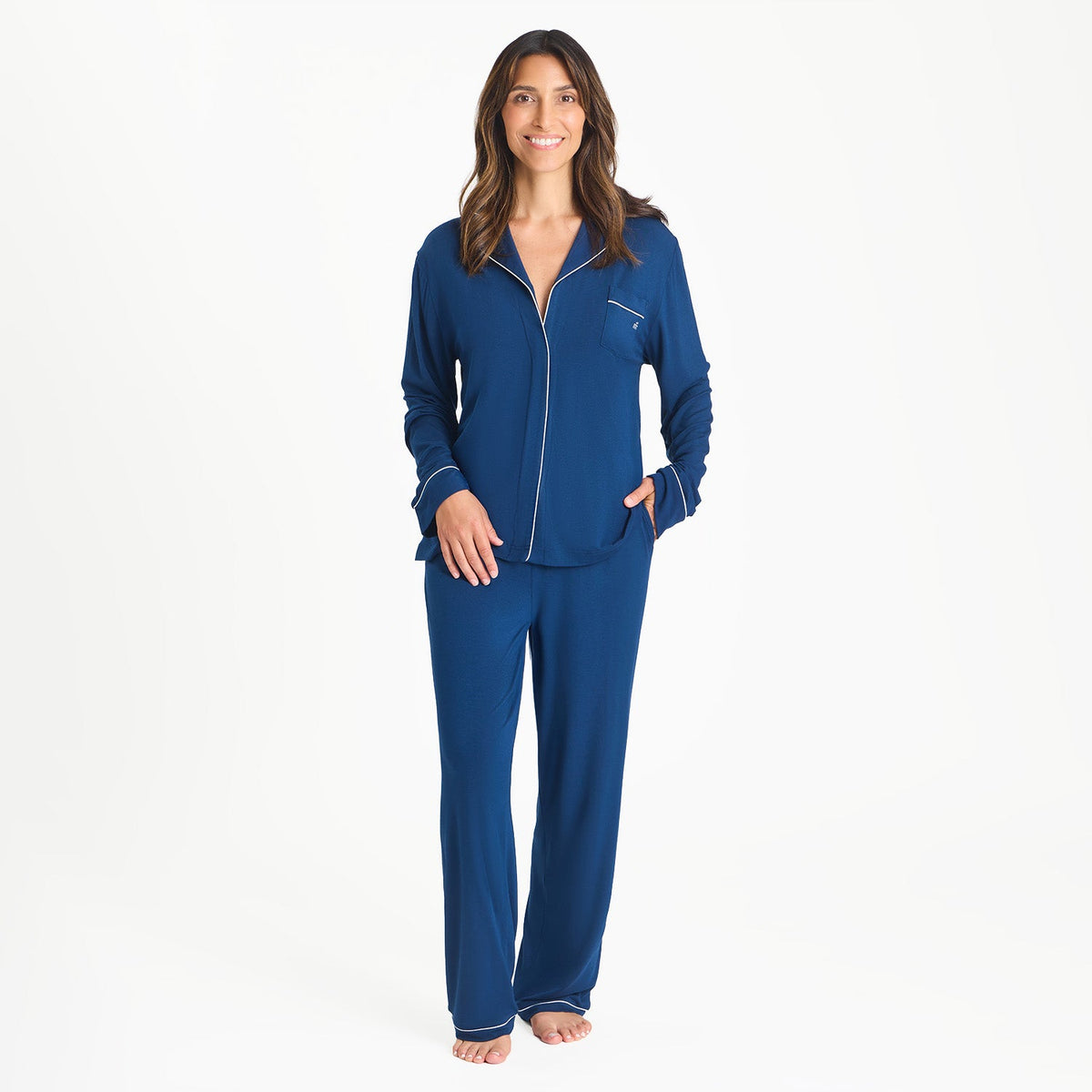 Women's Magnetic Classic with a Twist PJ Set Navy - Magnetic Me