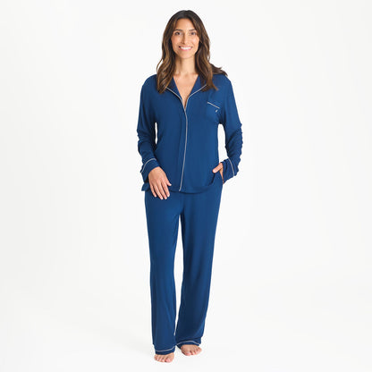 Women's Magnetic Classic with a Twist PJ Set Navy - Magnetic Me