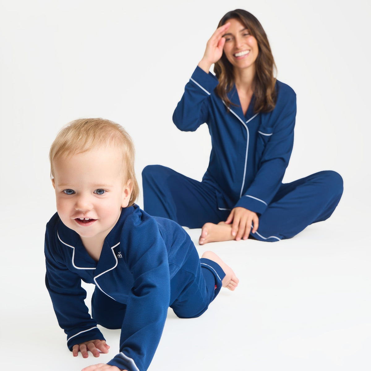 Women's Magnetic Classic with a Twist PJ Set Navy - Magnetic Me