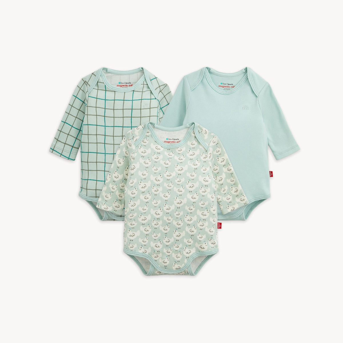 Magnetic 3-Pack Bodysuit Green Farm Combo - Magnetic Me