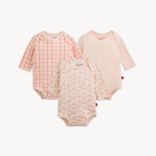 Magnetic 3-Pack Bodysuit Pink Farm Combo - Magnetic Me