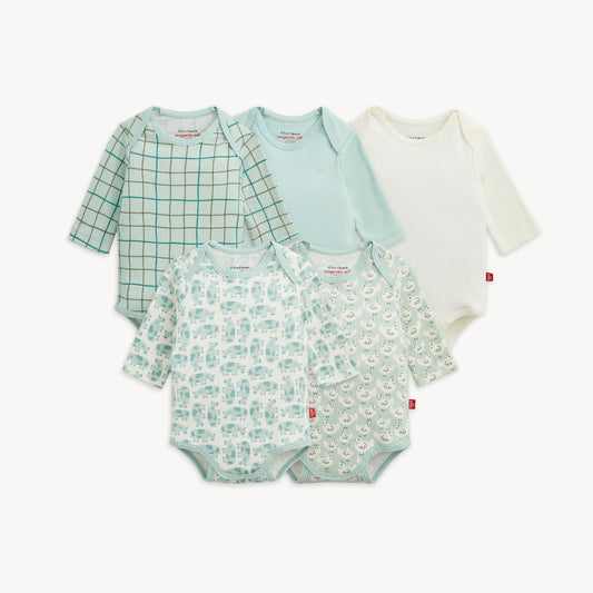 Magnetic 5-Pack Bodysuit Green Farm Combo - Magnetic Me