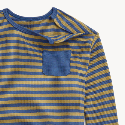 Magnetic Top & Jogger Set Olive & Navy Stripe - Magnetic Me