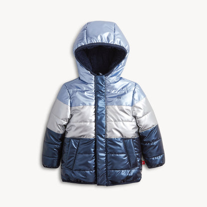 Midweight Magnetic Puffer Blue Colorblock Metallic - Magnetic Me