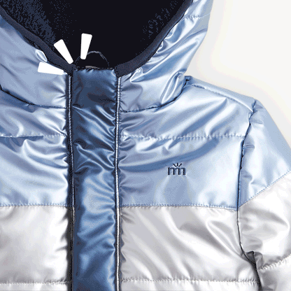 Midweight Magnetic Puffer Blue Colorblock Metallic - Magnetic Me
