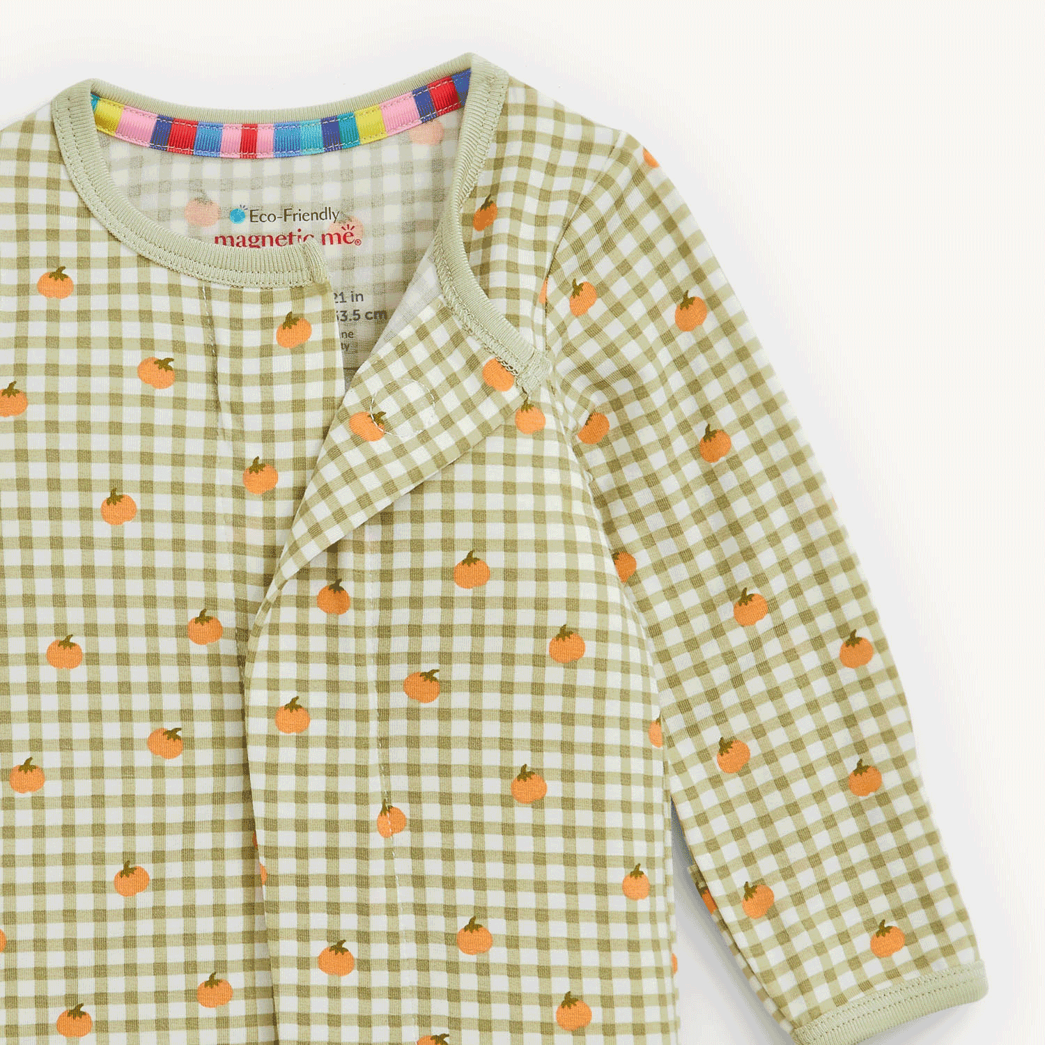 Magnetic Footie Pumpkin Plaid - Magnetic Me