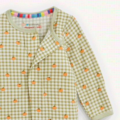 Magnetic Footie Pumpkin Plaid - Magnetic Me