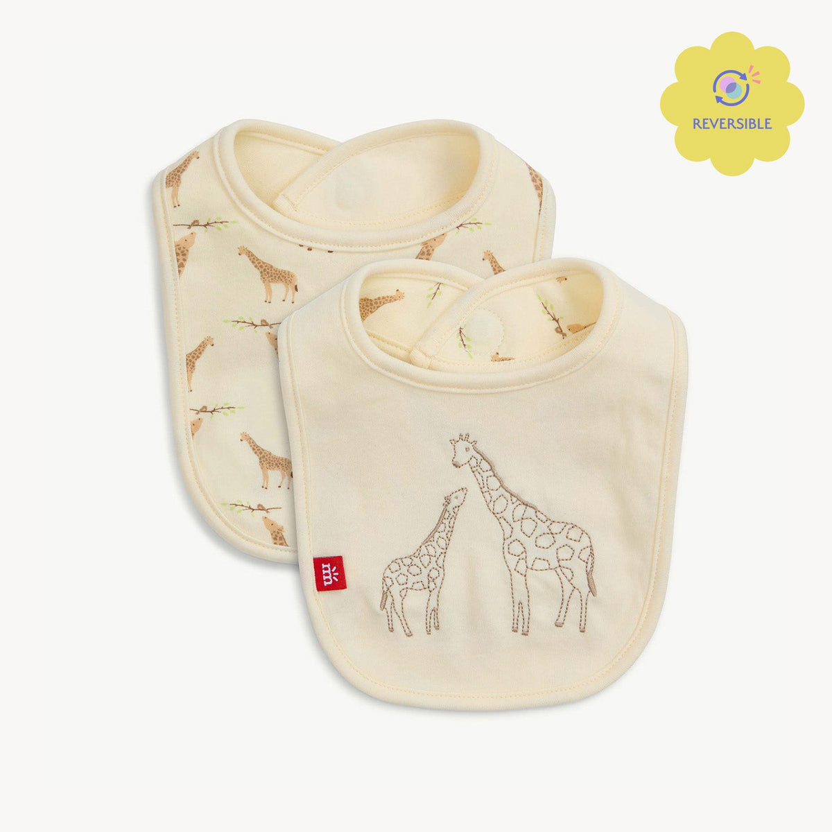 Magnetic Reversible Bib Cream Jolie Giraffe - Magnetic Me