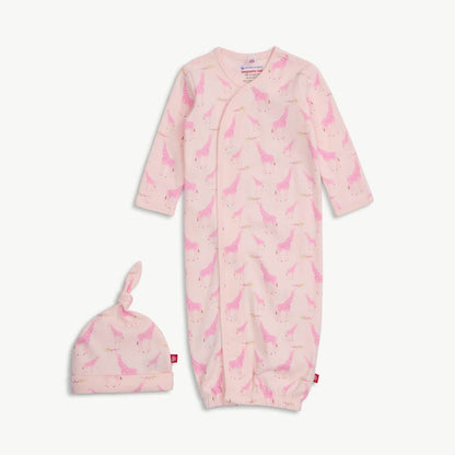 Magnetic Open Bottom Gown & Hat Set Pink Jolie Giraffe - Magnetic Me