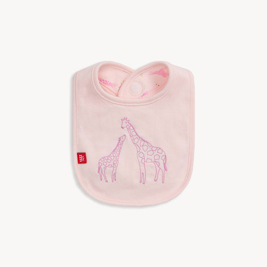 Magnetic Reversible Bib Pink Jolie Giraffe - Magnetic Me
