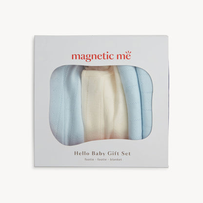 Hello Baby Gift Set Sky Blue / Cream - Magnetic Me