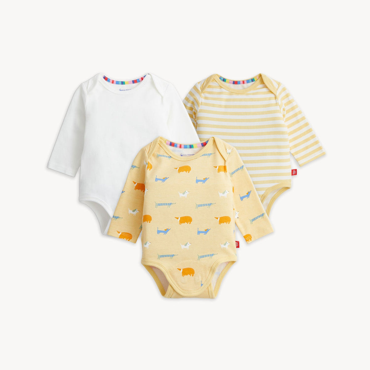 Magnetic 3-Pack Bodysuit Yellow Dog Combo - Magnetic Me