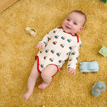 Magnetic 3-Pack Bodysuit Blue Tractor Combo - Magnetic Me