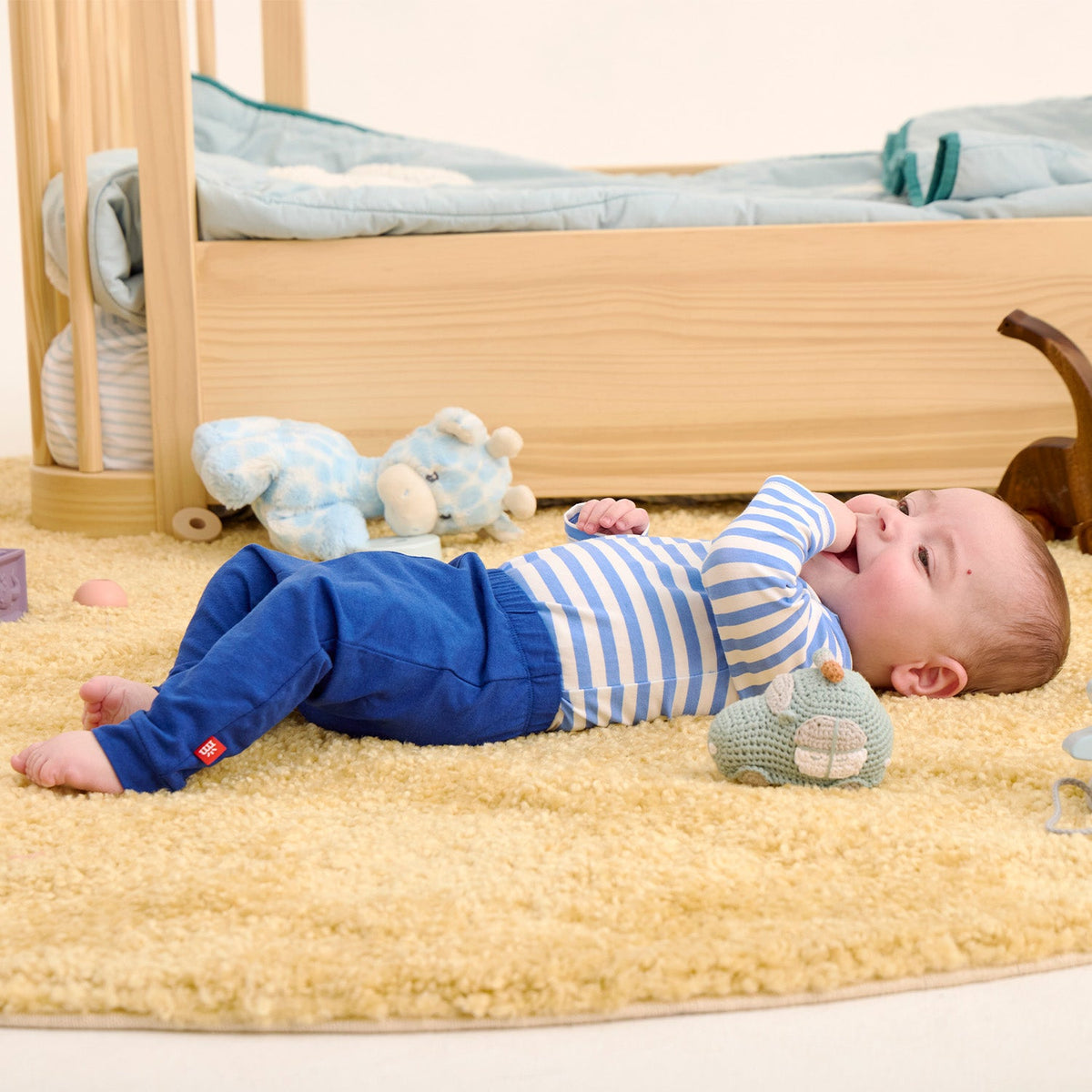 Magnetic 3-Pack Bodysuit & Pant Blue Tractor Combo - Magnetic Me