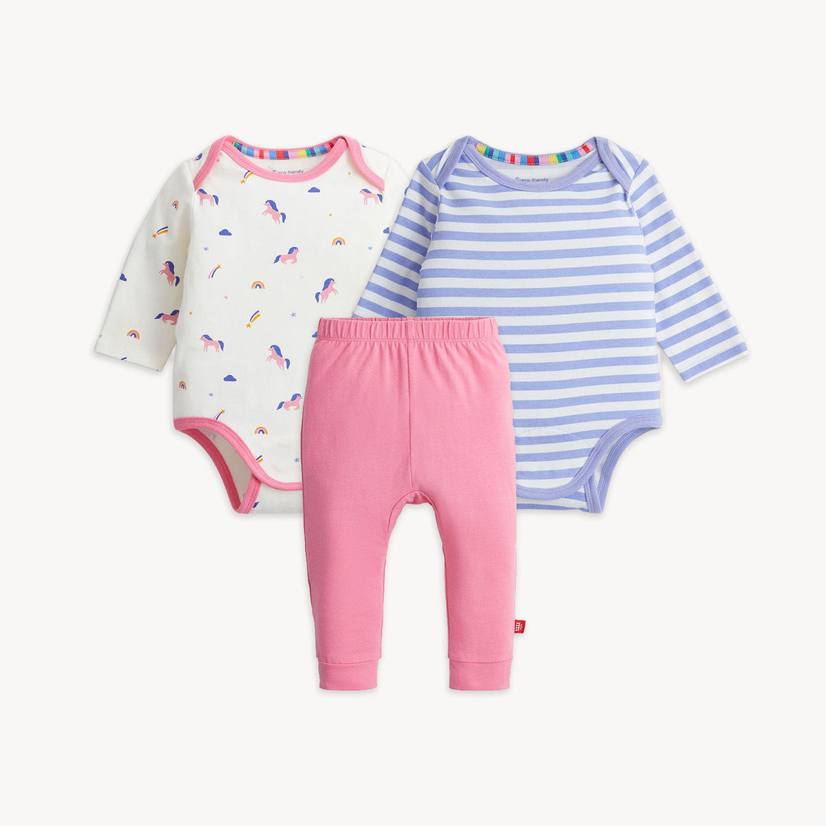 Magnetic 3-Pack Bodysuit & Pant Pink Unicorn Combo - Magnetic Me