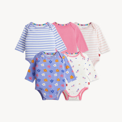 Magnetic 5-Pack Bodysuit Pink Unicorn Combo - Magnetic Me