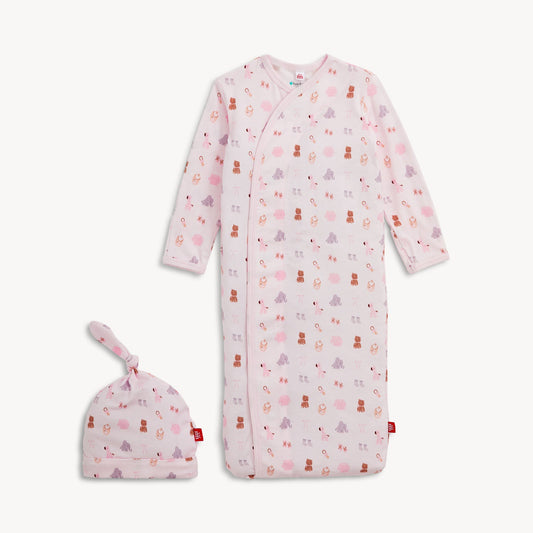 Magnetic Gown & Hat Set Nursery Nostalgia Pink - Magnetic Me