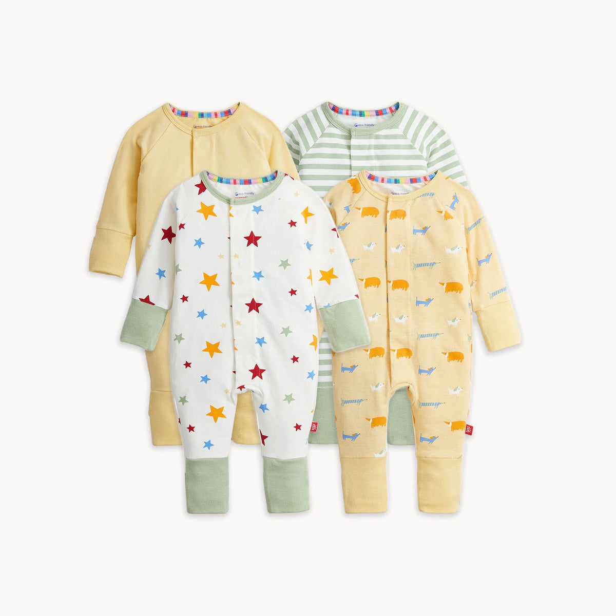 Magnetic 4-Pack Convertible Coverall Yellow Dog Combo - Magnetic Me