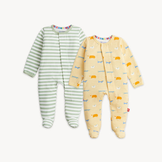 Magnetic 2-Pack Footie Yellow Dog Combo - Magnetic Me