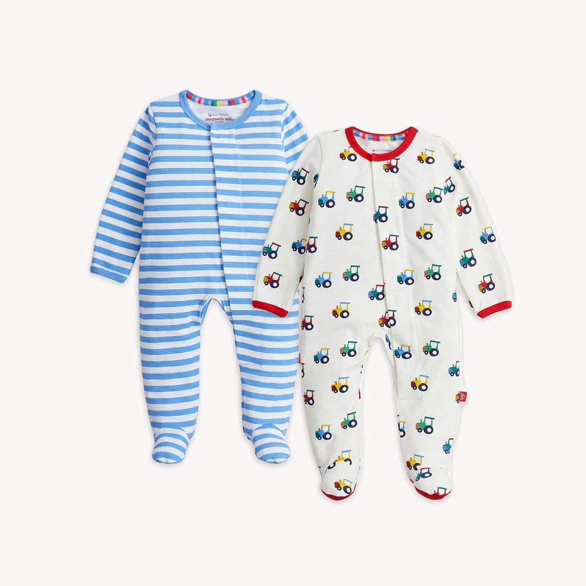 Magnetic 2-Pack Footie Blue Tractor Combo - Magnetic Me