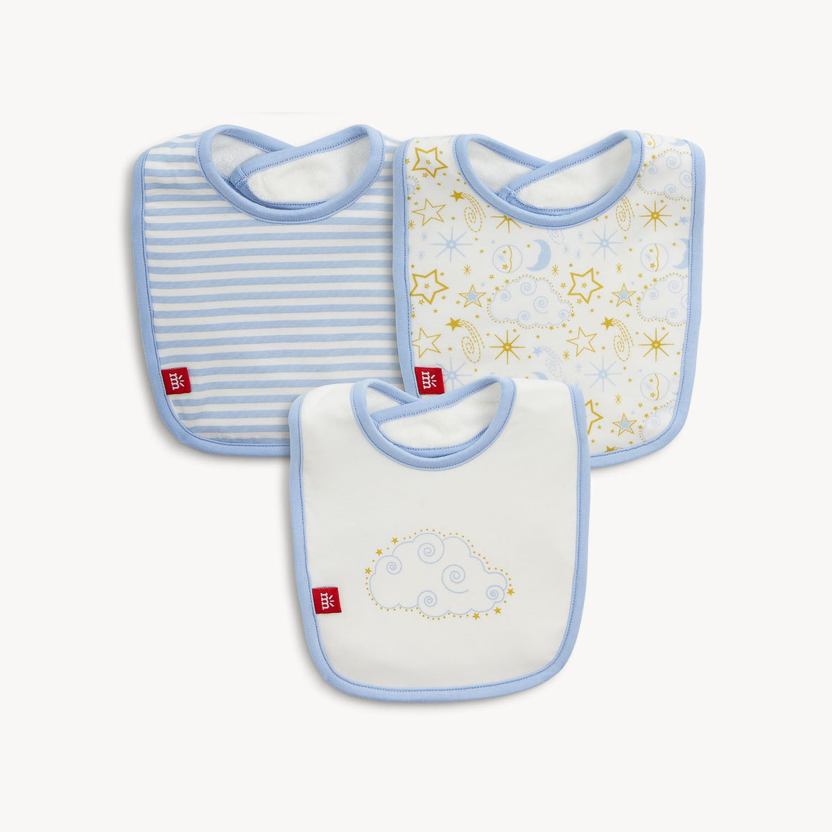 Magnetic Bib 3-Pack Star Signs Blue - Magnetic Me
