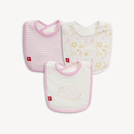 Magnetic Bib 3-Pack Star Signs Pink - Magnetic Me