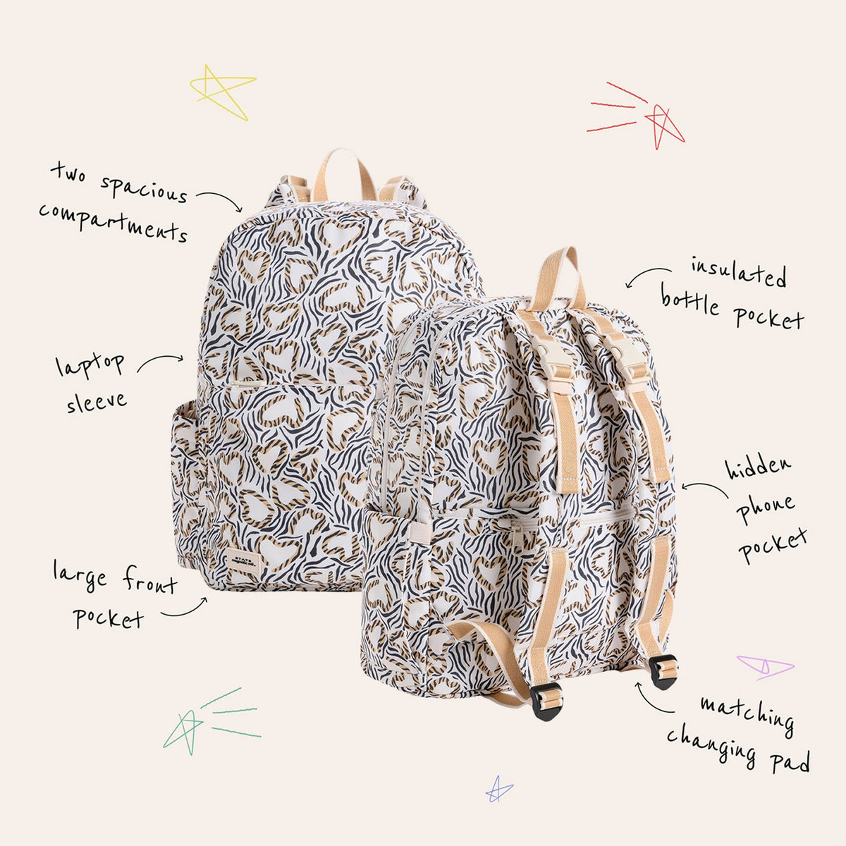 Lorimer Diaper Bag Wild Side - Magnetic Me