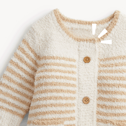 Magnetic Sweater Romper Baa Baa Stripe Cream - Magnetic Me