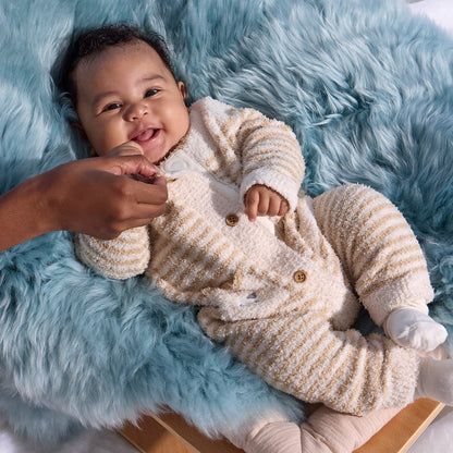 Magnetic Sweater Romper Baa Baa Stripe Cream - Magnetic Me