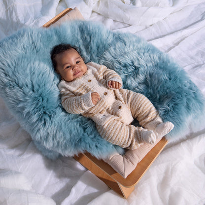 Magnetic Sweater Romper Baa Baa Stripe Cream - Magnetic Me