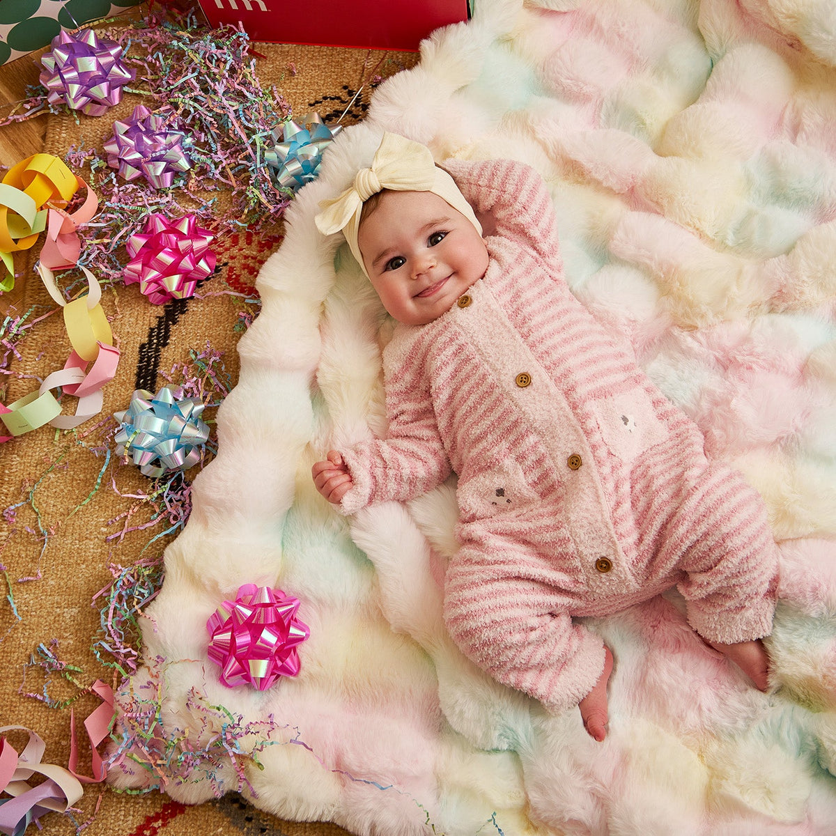 Magnetic Sweater Romper Baa Baa Stripe Pink - Magnetic Me