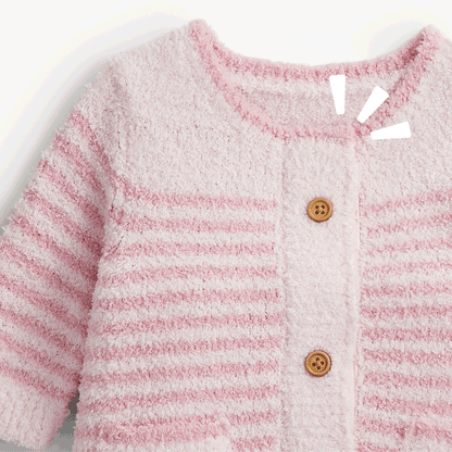 Magnetic Sweater Romper Baa Baa Stripe Pink - Magnetic Me