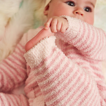 Magnetic Sweater Romper Baa Baa Stripe Pink - Magnetic Me