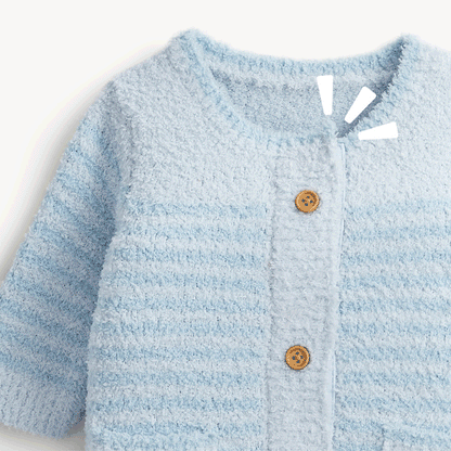Magnetic Sweater Romper Baa Baa Stripe Blue - Magnetic Me