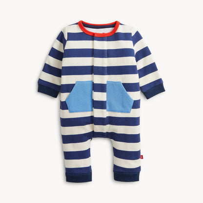 Magnetic Romper Navy Stripes - Magnetic Me