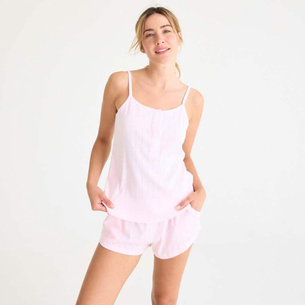 Women's Magnetic Cami & Short PJ Set Pink Love Lines - Magnetic Me