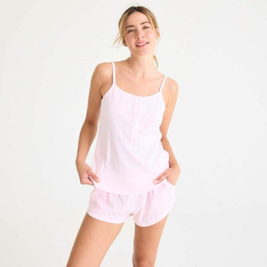 Women's Magnetic Cami & Short PJ Set Pink Love Lines - Magnetic Me