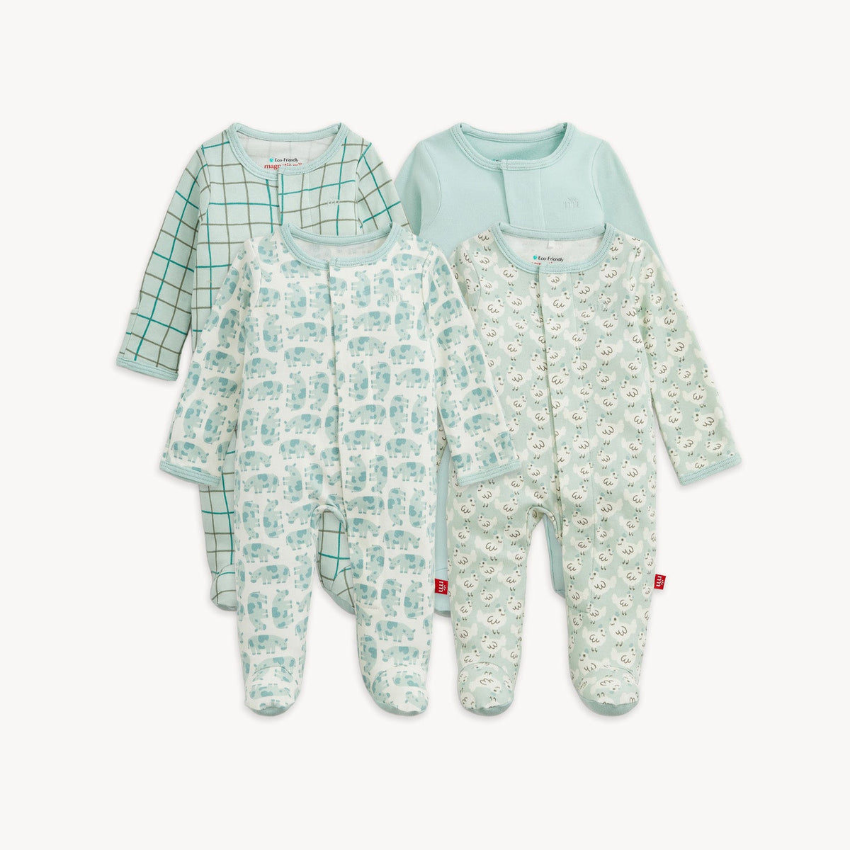 Magnetic 4-Pack Footie Green Farm Combo - Magnetic Me