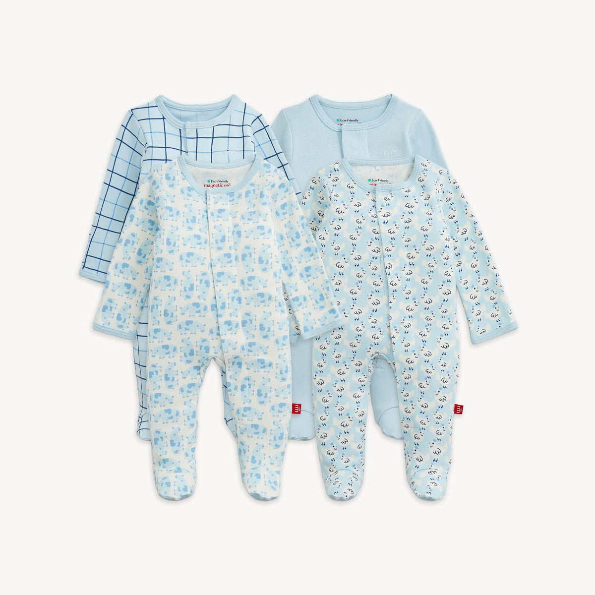 Magnetic 4-Pack Footie Blue Farm Combo - Magnetic Me