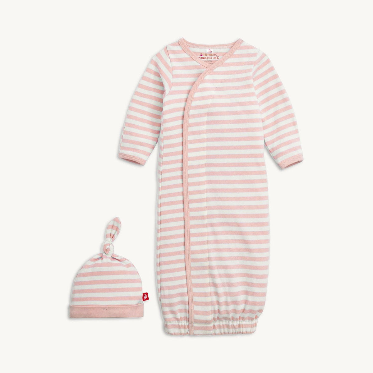 Magnetic Gown & Hat Set Pink Stripe - Magnetic Me