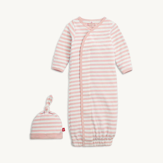 Magnetic Gown & Hat Set Pink Stripe - Magnetic Me