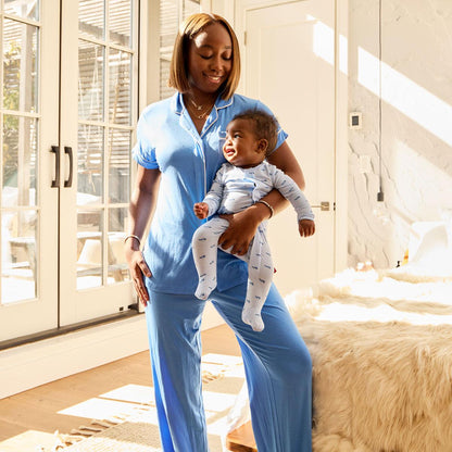 Women’s Magnetic Classic with a Twist PJ Set Seaport Blue - Magnetic Me