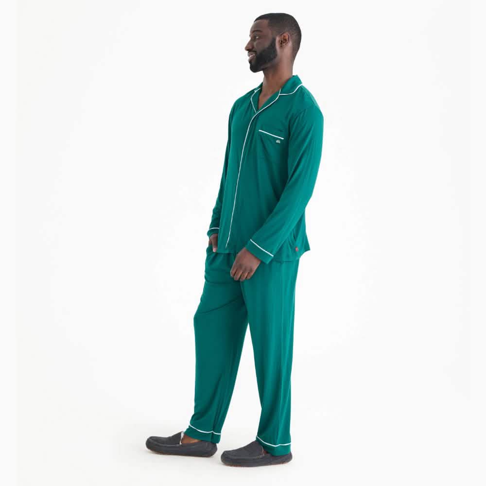 Magnetic Men's Classic with a Twist PJ Set Deep Emerald - Magnetic Me