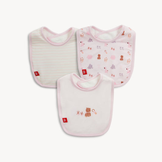 Magnetic Bib 3-Pack Nursery Nostalgia Pink - Magnetic Me