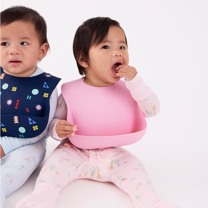 Magnetic Silicone Bib Navy Geo - Magnetic Me
