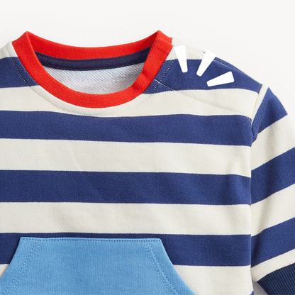 Magnetic Sweatsuit Navy Stripes - Magnetic Me